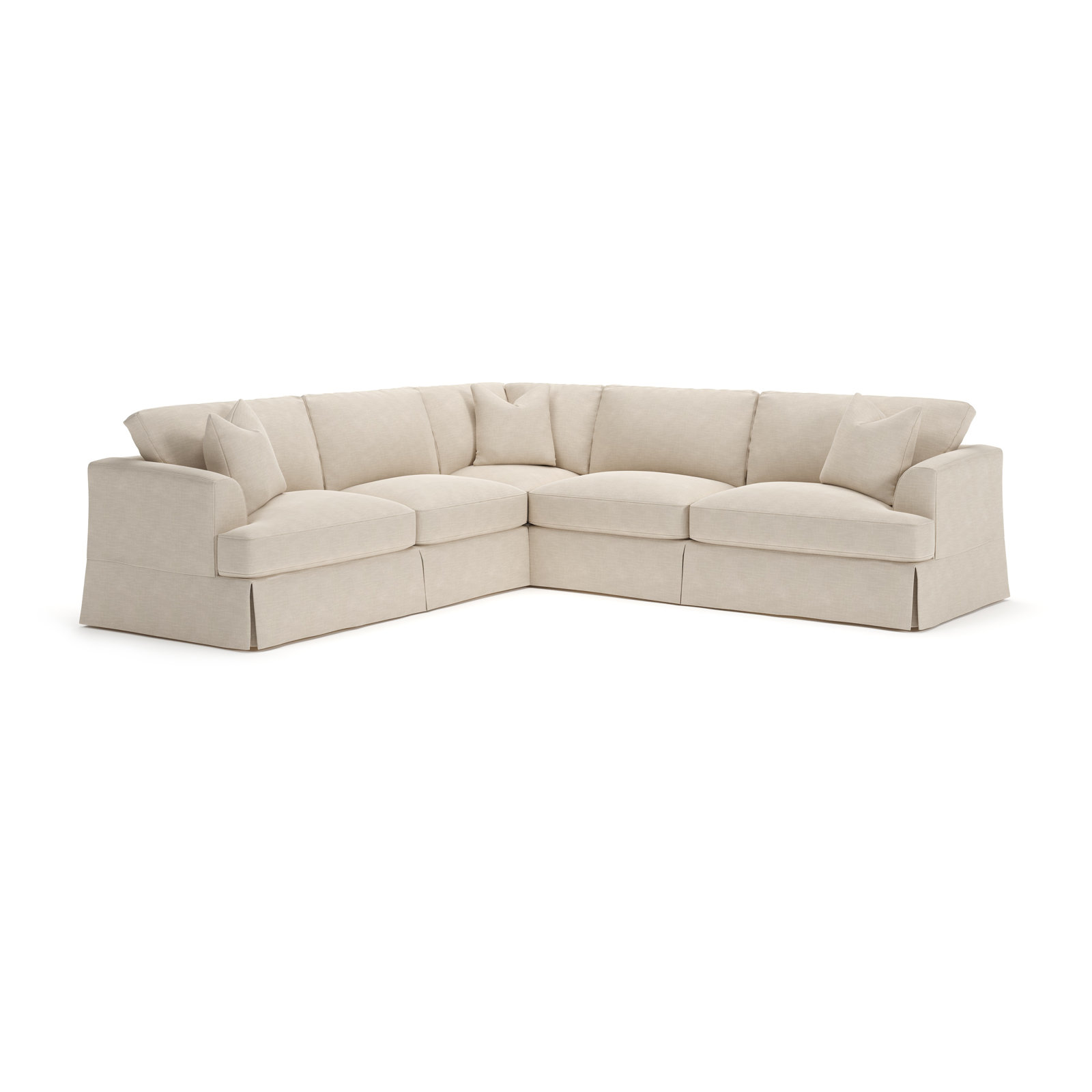 Lucia Sectional, Conversation Ivory Basketweave, Left Hand Facing