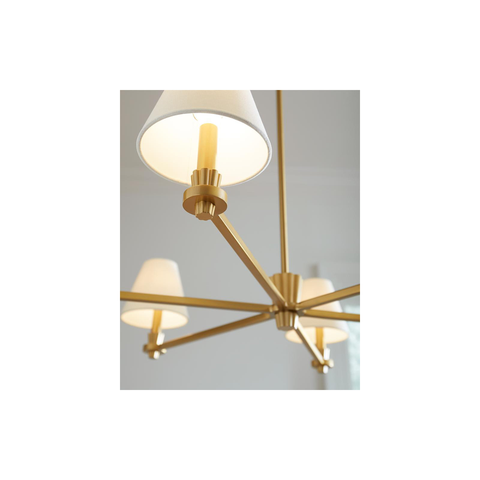 Selene 6 - Light Dimmable Chandelier, Burnished Brass