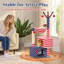 Arbre à chat drapeau américain pour chatons et chats âgés, tour de chat stable en coin de 45 po pour chat, étoile et rayures pour petits espaces avec 2 condos, hamac et griffoirs renforcés