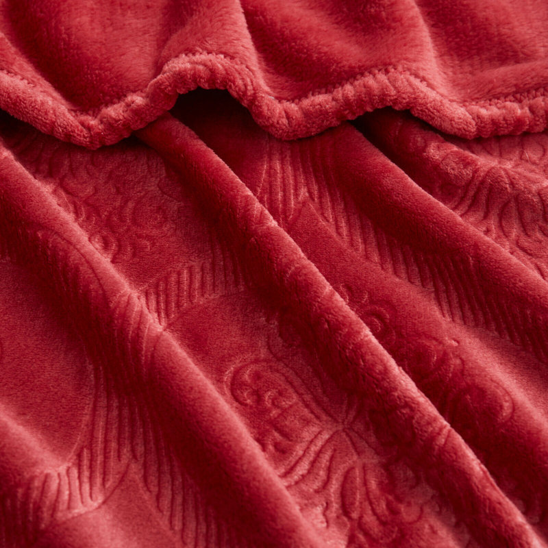 Jeté en molleton ultra doux, Grenat