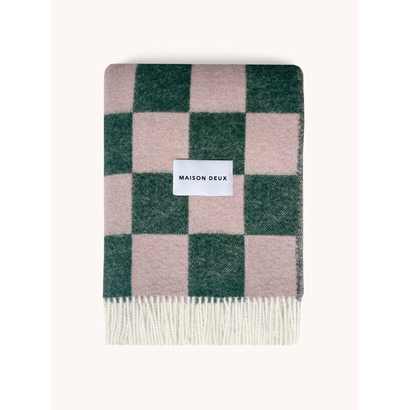 Throw Blanket, Green/Pink