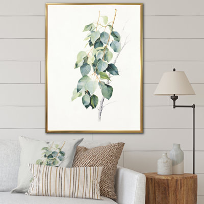 Vert, blanc, minimalisme, eucalyptus Essence II - impression