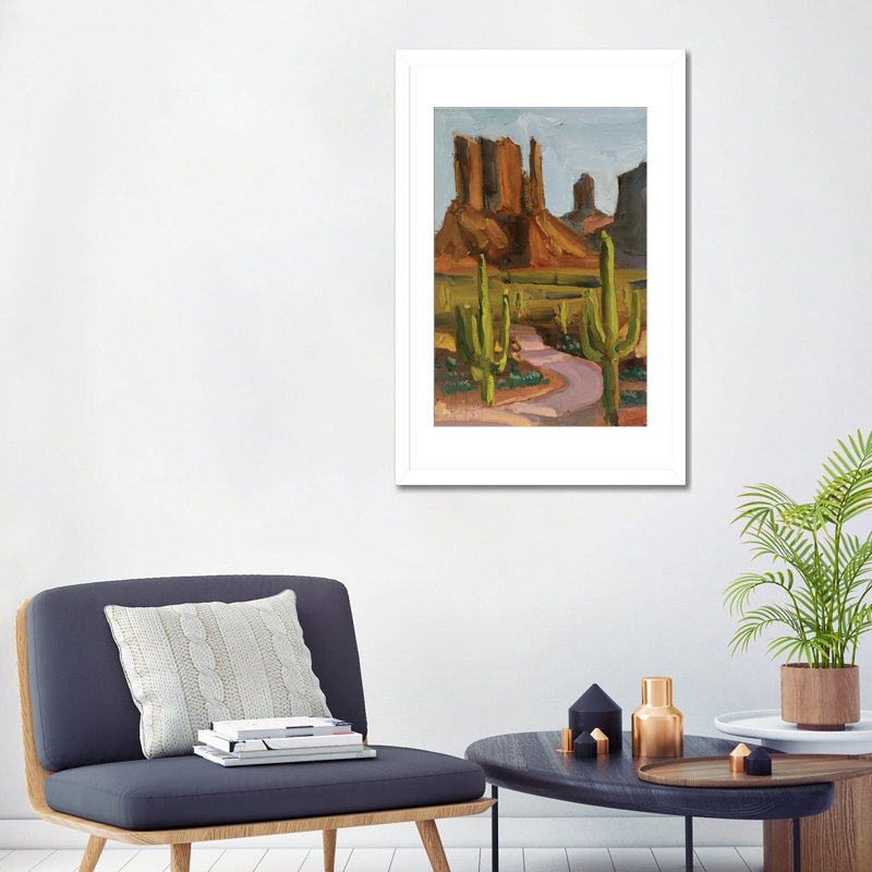 Paysage de canyon - reproduction d'art mural - papier d'art encadré, 32 po x 24 po, Papier encadré, Blanc