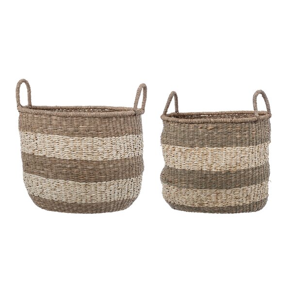 Black Wicker Storage Baskets - Set of 3 Decorative Nesting Boxes
