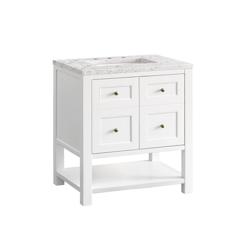 Breckenridge 30'' W Single Vanity, Eternal Jasmine Pearl, Bright White, 8" Widespread
