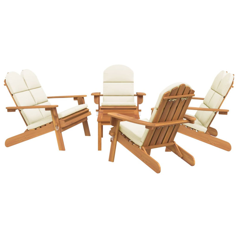 Ensemble de chaises Adirondack d'extérieur Petronia, Brun / blanc