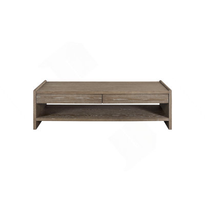 Table basse à 2 tiroirs avec plateau en bois - cacao