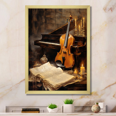 Violon rétro et harmonie piano II sur toile