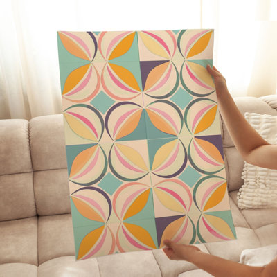 Abstract Retro 70s Hippie Pattern III Retro Unframed Art Print