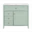 Meuble-lavabo de 36 po avec lavabo, panneau de fibres à densité moyenne moderne et bois d'hévéa avec 3 tiroirs et tablette réglable, meuble-lavabo autoportant pour le rangement et l'organisation de la salle de bain-542738146-542738147