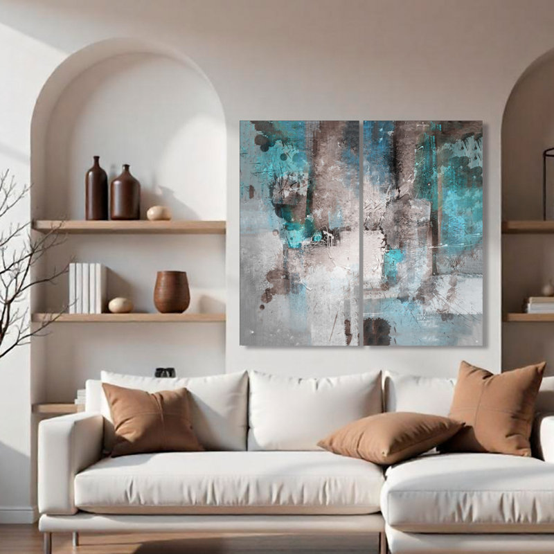 «Inkd XXVI» par Tristan Scott - ensemble de 2 reproductions d'art graphique sur toile tendue, H 24 po x l 24 po x p 1,5 po