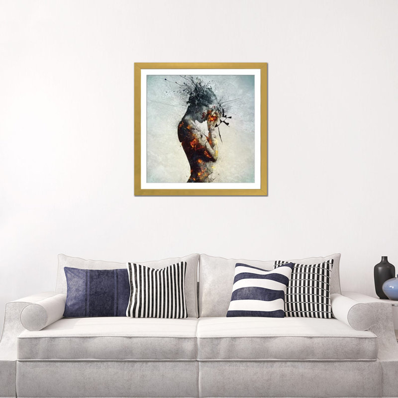 " Deliberation " by Mario Sanchez Nevado, Framed Print, 18" H x 18" W, Gold