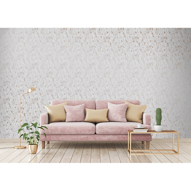 I Love Wallpaper Milan Metallic Wallpaper Grey Rose Gold