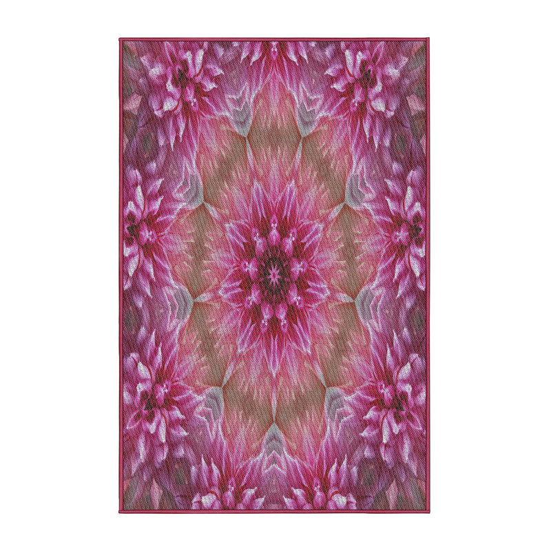 Tapis mauve à motif floral, Rectangle 5 pi x 7 pi
