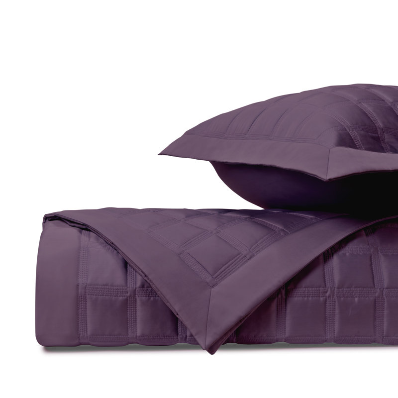 Athens 100% Cotton Sateen Coverlet, King Coverlet, Purple
