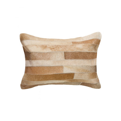 Commodore-Singh Leather/Suede Lumbar Rectangular Pillow Cover & Insert