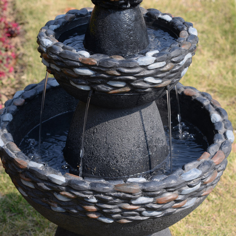 Pedestal Fountain with Lights