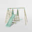 Mercia Wooden Round Pole Single Swing With Climbing Wall & Slide
