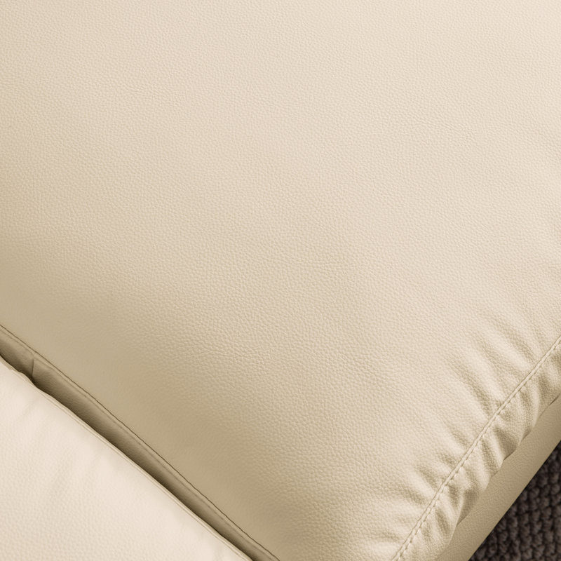 Canapé modulaire 81 po avec méridienne réversible beige, cuir technique cuir beige, Compliments Modern Esthétique, Beige