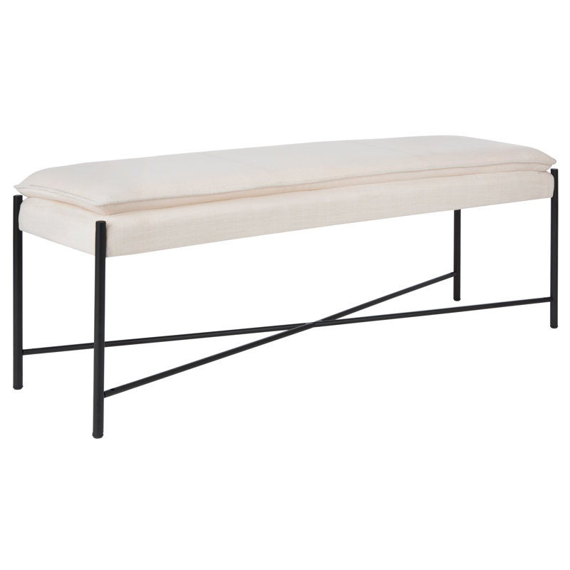 Braylon 50" Upholstered Bench, Light Beige