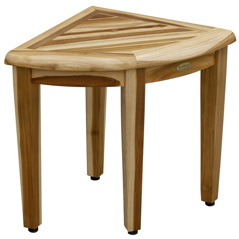 EcoDecors, Snazzy Corner. Banc de douche en teck de 15 po de largeur