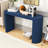Curved Design Console Table With Unique Vertical Stripe Design-826084485