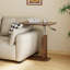 Table d'appoint rectangulaire en bois massif brun noyer et argent, avec structure en acier inoxydable