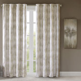 Victorio Printed Jacquard Grommet Top Total Blackout Single Curtain Panel