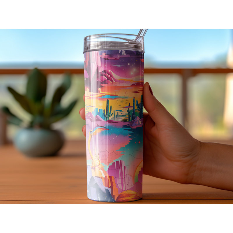 Choose Handmade Tumblers 591ml Vacuum Insulated Stainless Steel (18/8) Travel Tumbler with Straw