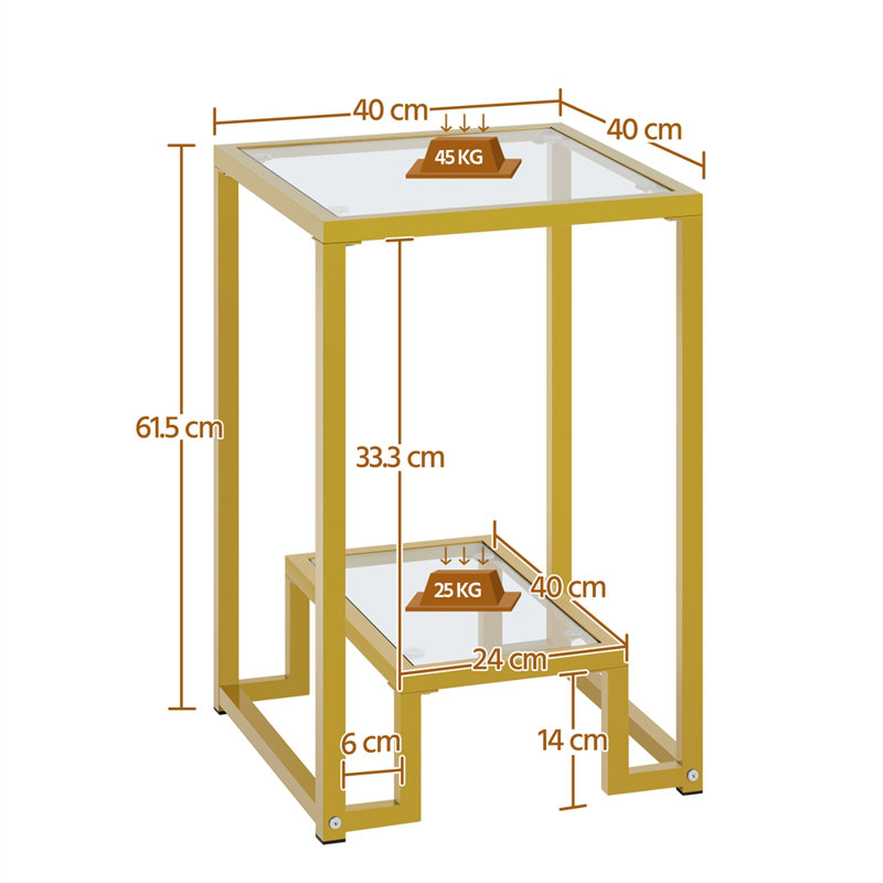 Glass Top Frame End Table