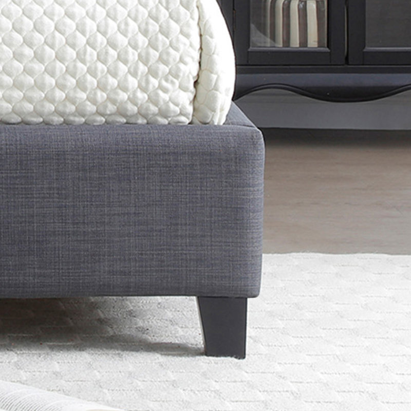 Hampton  Wingback Bed, Linen, Charcoal, Twin