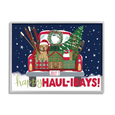 " Happy Haul-idays Christmas Gift Truck " by Amanda McGee