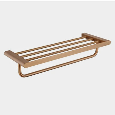 Copper Satin Rose Gold Brass Hotel Rack 24"