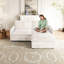 Canapé modulaire 2 places en L avec repose-pieds et revêtement en velours côtelé, structure en bois, beige, canapé, canapé, canapé-914236514-914236512-914236526