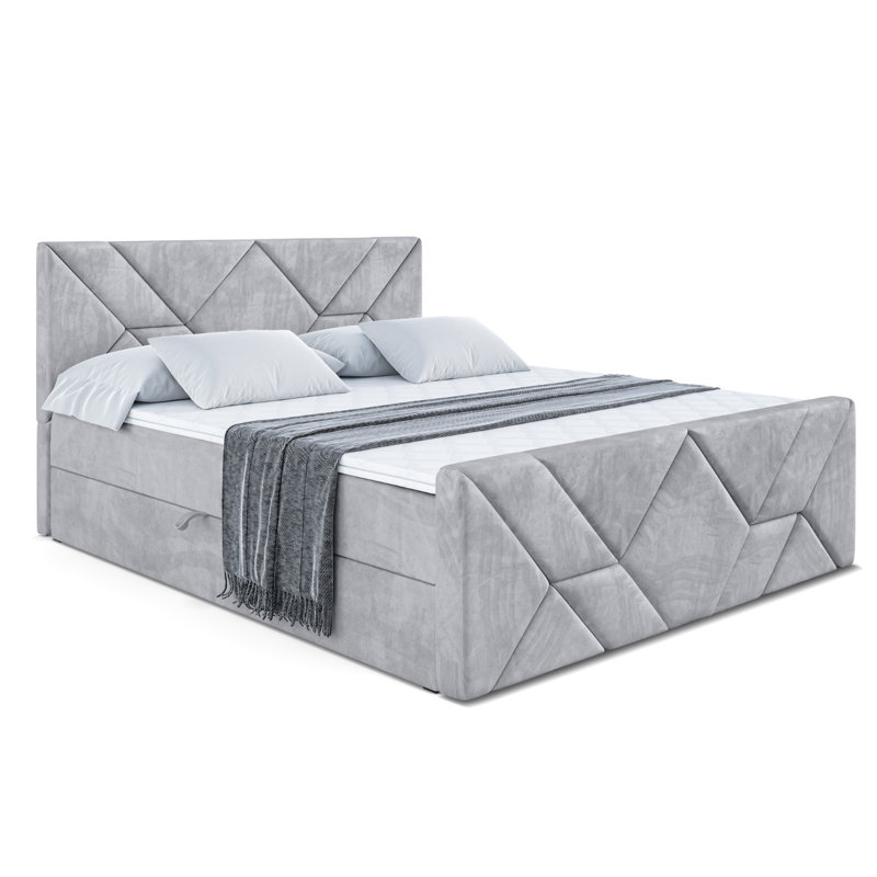 Bed, 160cm W x 200cm L, Light gray