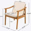 Ensemble de 2 chaises de salle à manger d'extérieur, structure en bois d'acacia couleur teck, osier PE brun, coussin imperméable beige, idéal pour les patios et les jardins-2040441663