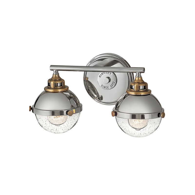 Éclairage pour meuble-lavabo à 2 lumières en nickel poli à intensité variable Kyoto
