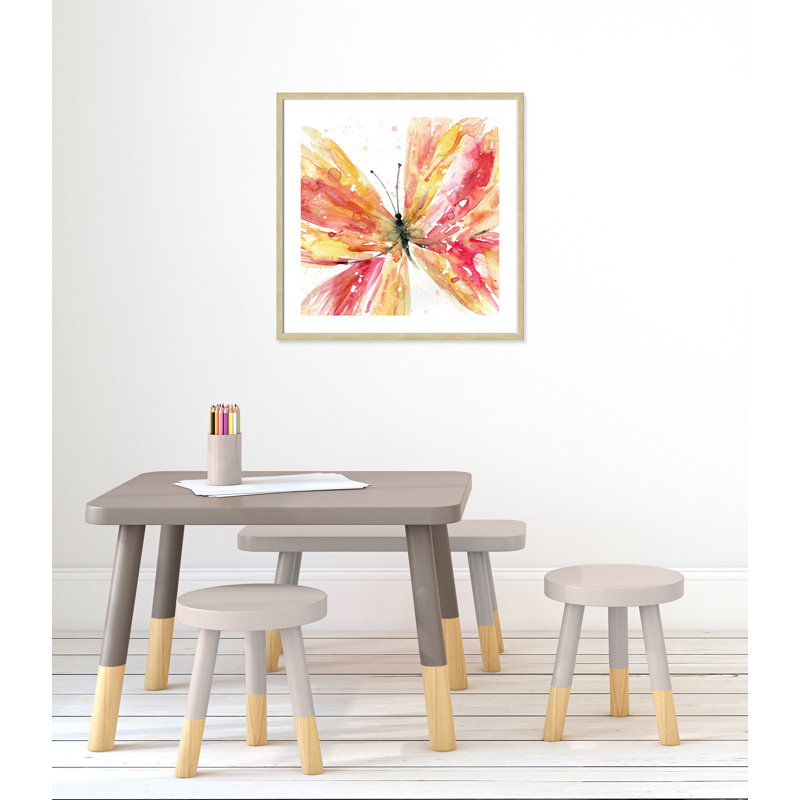 «Butterfly Flying II», art encadré, H 26,5 po x l 26,5 po x P 1,18 po, Cadre champagne