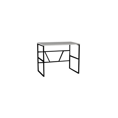 Bureau d'étude moderne blanc avec nombreuses tablettes, 35,4 x 23,6 x 23,2 pouces | 100% panneau de particules enduit de mélamine, épaisseur: 0,71 pouce | Design mural, parfait pour les bureaux à domicile et les espaces d'étude, élégant et fonctionnel