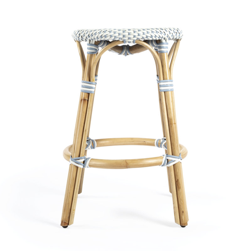 Tabouret de bar et de comptoir en rotin tissé à la main Alastair, Tabouret de comptoir (siège d'une hauteur de 24 p