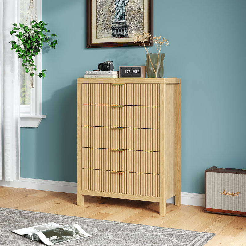 5 Drawer 31.4'' W Dresser, Natural