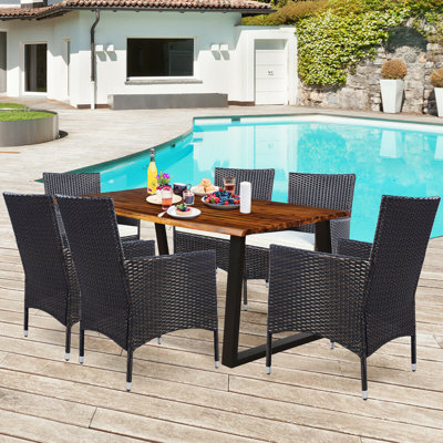 Ensemble repas 7 pièces avec coussins Serpa