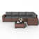 Ensemble de conversation modulaire en rotin pour 5 personnes avec coussins