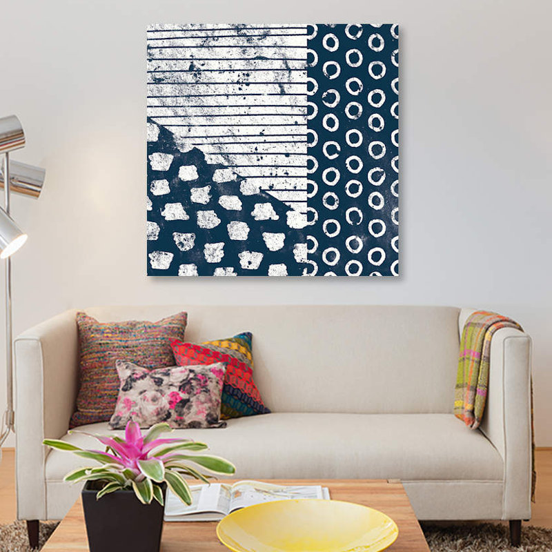 « marking tile tile iv », reproduction d’impression sur toile, H 18 po x l 18 po x P 1,5 po, Toile tendue, Pas de tapis
