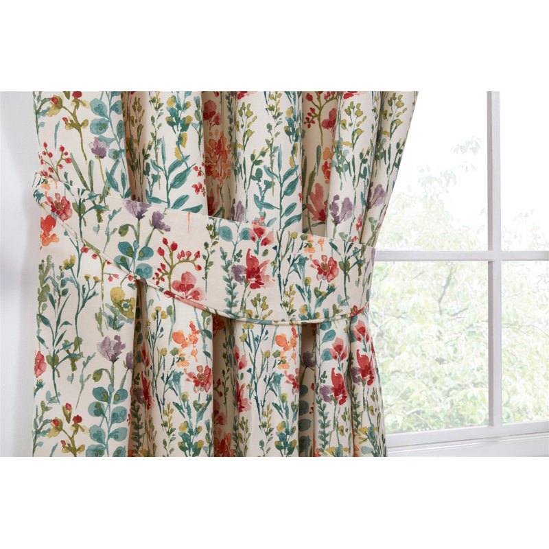 Anamari Polycotton Semi Sheer Curtain Pair, 117cm Width x 183cm Drop