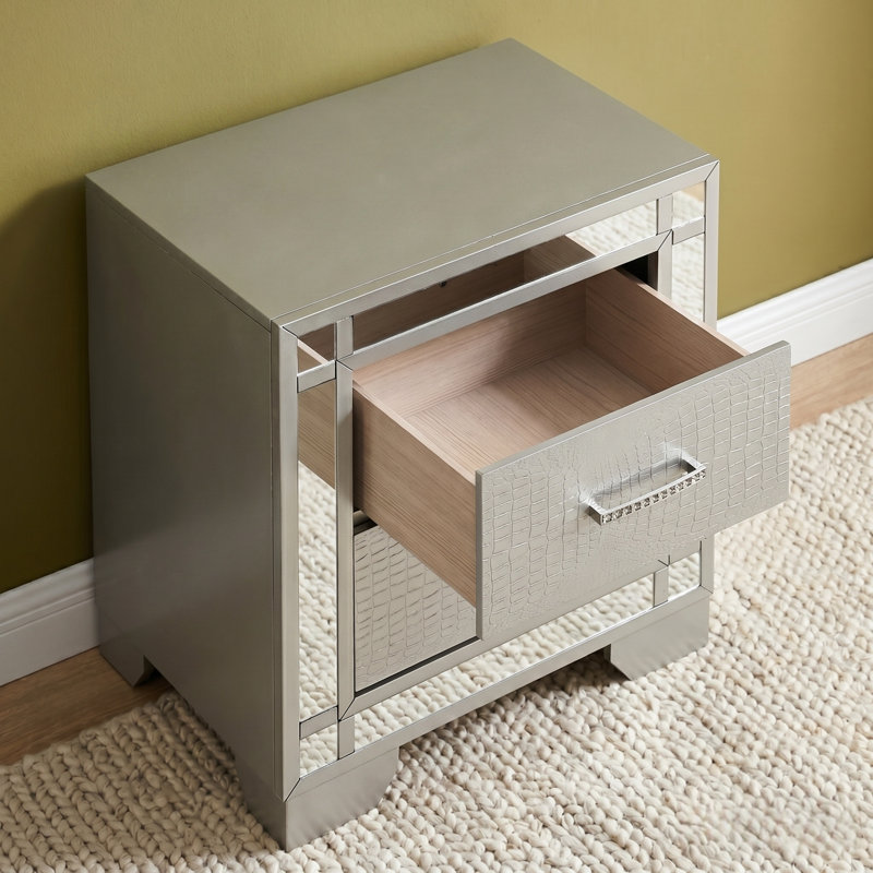 Hamilton Silver Champagne Nightstand