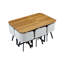 Ensemble de table de salle à manger compacte avec rangement, panneau de fibres à densité moyenne et fabrication en métal