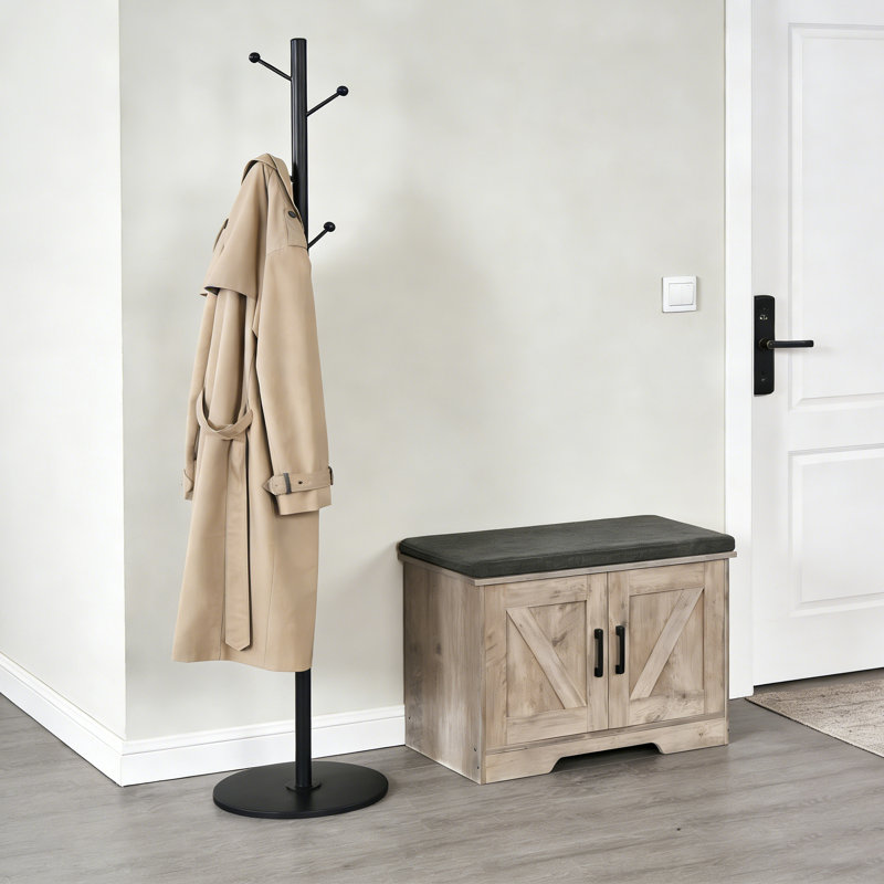 Banc de rangement avec siège rembourré, H 17,72 po x l 27,56 po x P 13,78 po