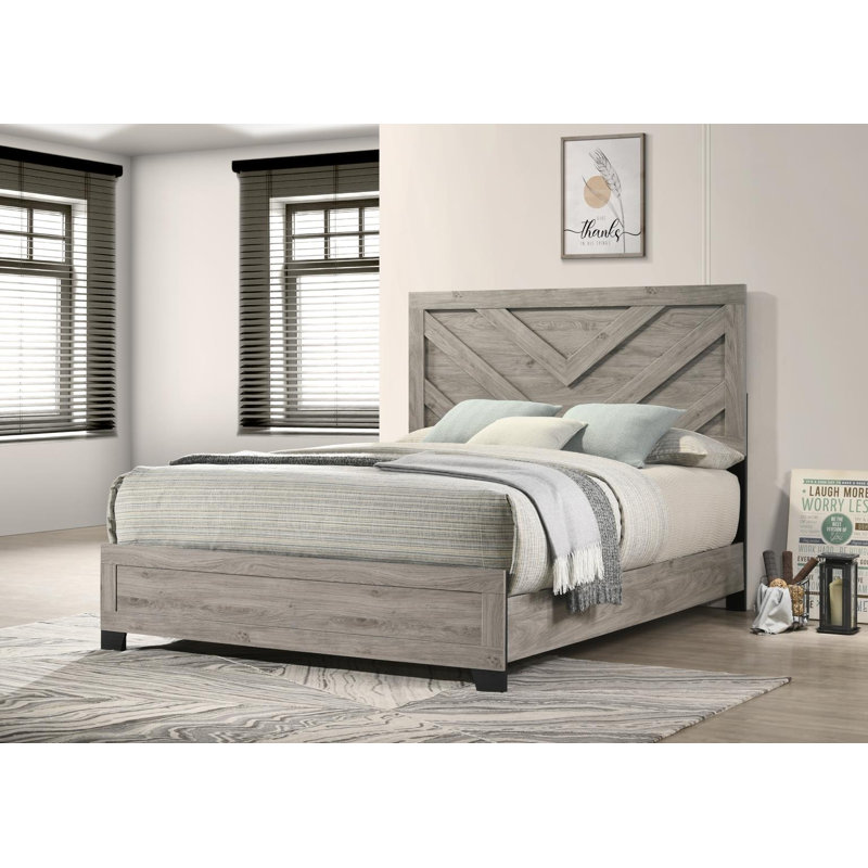 Light Gray Queen Bed, Queen