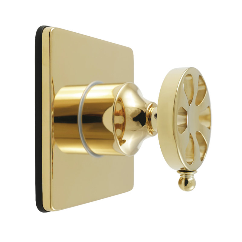 Kingston Brass Belknap Single-Handle Three-Way Diverter Valve With Square Trim Kit, Polished Brass